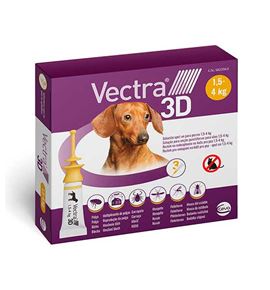 Vectra 3D Pipetas Antiparasitarias para perros - 1.5kg- 4kg