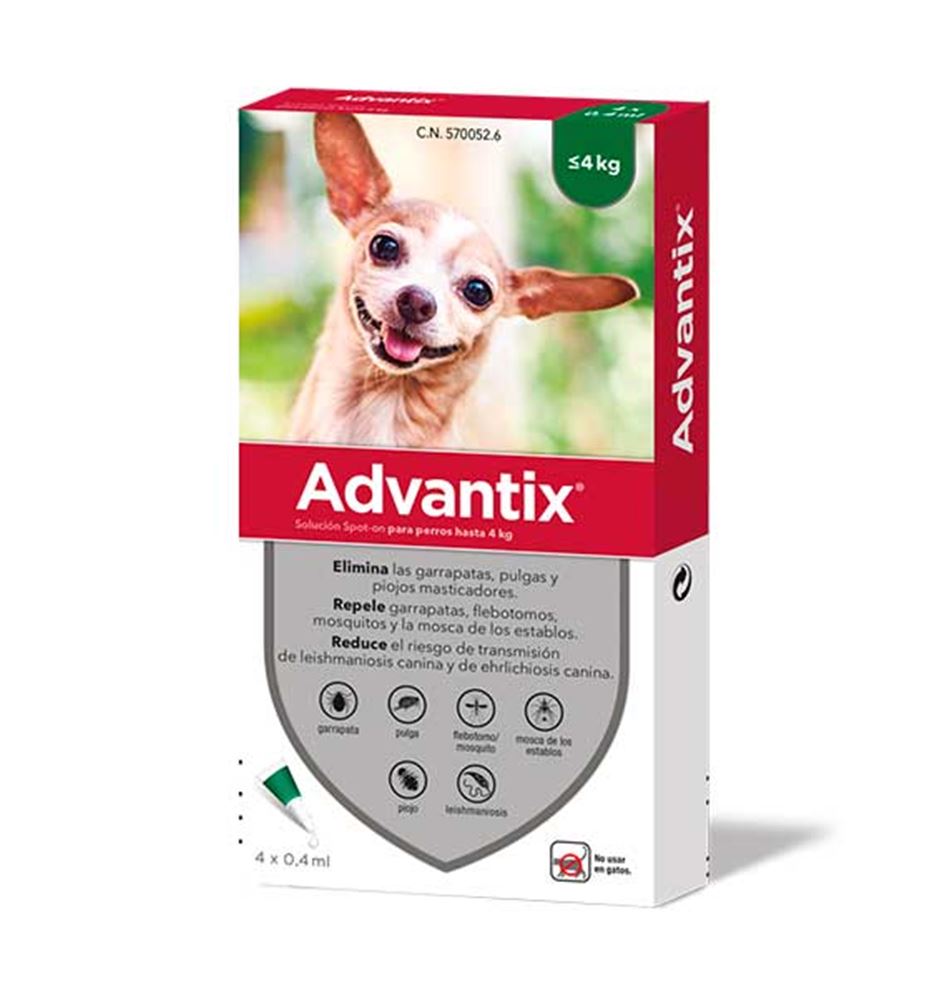 Advantix Pipetas Antiparasitarias para perros - 1kg - 4kg