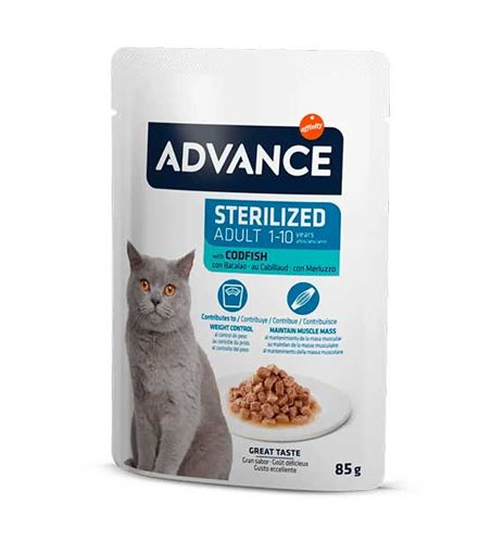 Advance Gatos Esterilizados Bacalao sobre en salsa para gatos Advance Gatos Esterilizados Bacalao sobre en salsa para gatos