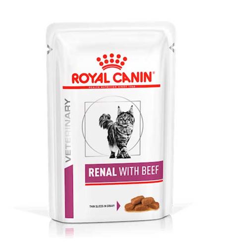Royal Canin Veterinary Renal Vacuno salsa en sobre para gato Royal Canin Veterinary Renal Vacuno salsa en sobre para gato