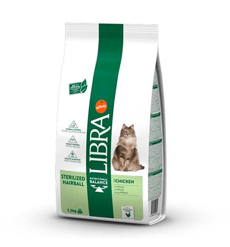 Libra Sterilized Hairball Pollo pienso para gatos 1.5kg Libra Sterilized Hairball Pollo pienso para gatos 1.5kg