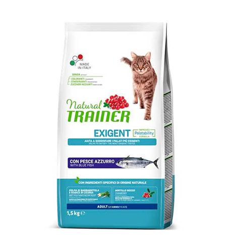 Natural Trainer Adult Exigent Pescado Azul pienso para gatos Natural Trainer Adult Exigent Pescado Azul pienso para gatos