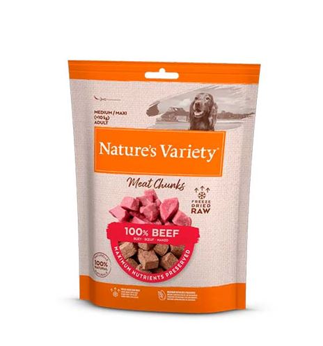 Nature's Variety Meat Chunks Buey Liofilizado para perros Nature's Variety Meat Chunks Buey Liofilizado para perros