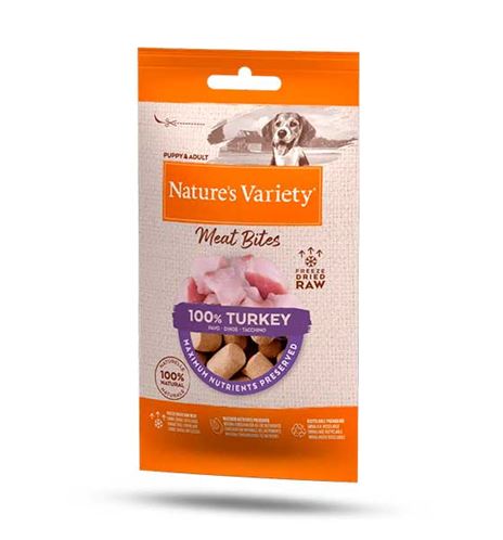 Nature's Variety Meat Bites Pavo Liofilizado para perros Nature's Variety Meat Bites Pavo Liofilizado para perros