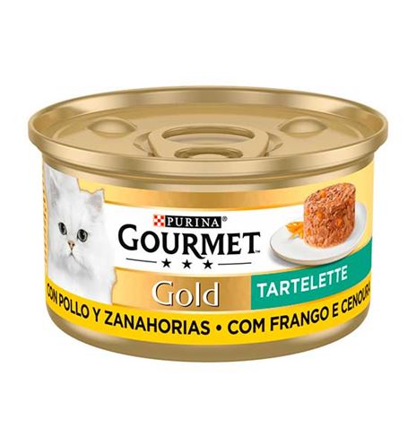 Purina Gourmet Gold Tartelette de Pollo y Zanahoria lata para gatos Purina Gourmet Gold Tartelette de Pollo y Zanahoria lata para gatos