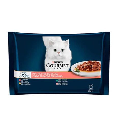 Purina Gourmet Perle Mini Filetes Carne y Pescado sobre para gatos Purina Gourmet Perle Mini Filetes Carne y Pescado sobre para gatos