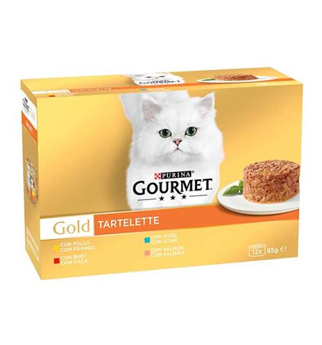 Purina Gourmet Gold Tartelette Multipack Carne y Pescado latas para gatos Purina Gourmet Gold Tartelette Multipack Carne y Pescado latas para gatos