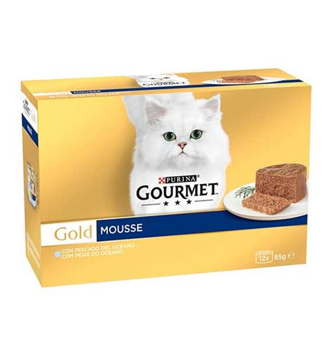 Purina Gourmet Gold Mousse Pack Pescado del Océano latas para gatos Purina Gourmet Gold Mousse Pack Pescado del Océano latas para gatos