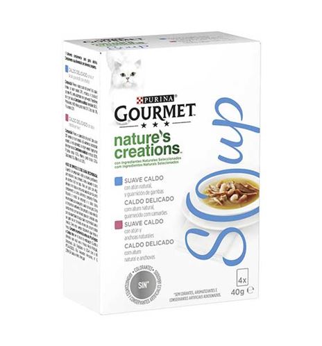 Purina Gourmet Nature's Creations Sopa de Atún y Gambas sobre para gatos Purina Gourmet Nature's Creations Sopa de Atún y Gambas sobre para gatos
