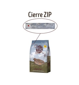Wild Side Nomad Wings Codorniz pienso para perros 3kg - Cierre ZIP