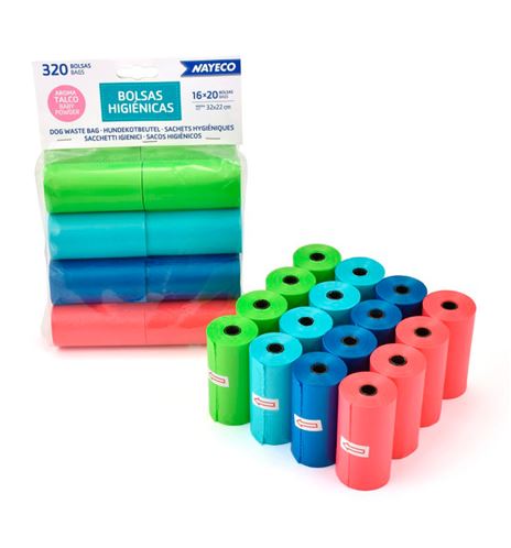 Nayeco bolsas higiénicas perfumadas para perros - Pack 16 rollos Nayeco bolsas higiénicas perfumadas para perros - Pack 16 rollos