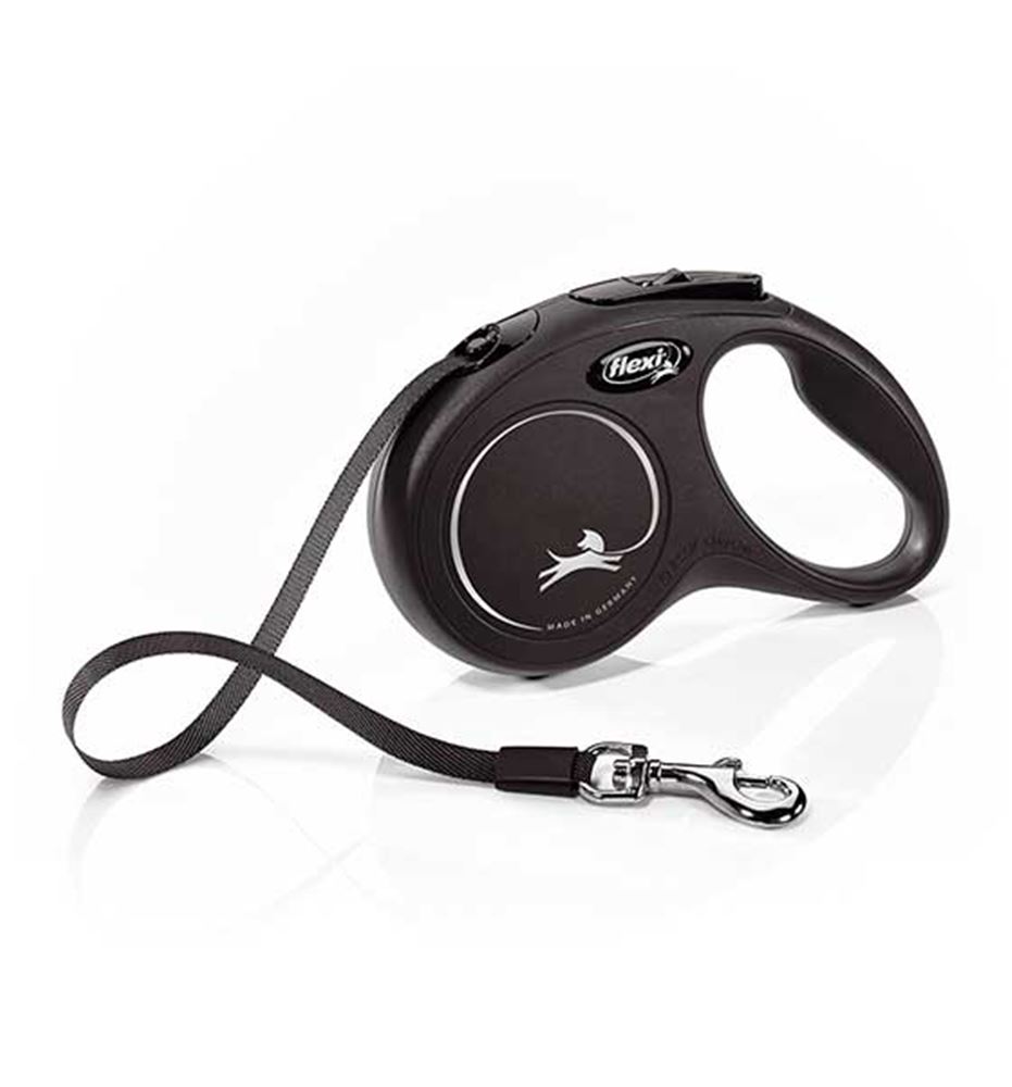 Flexi New Classic Correa Extensible 5m Negro para perros