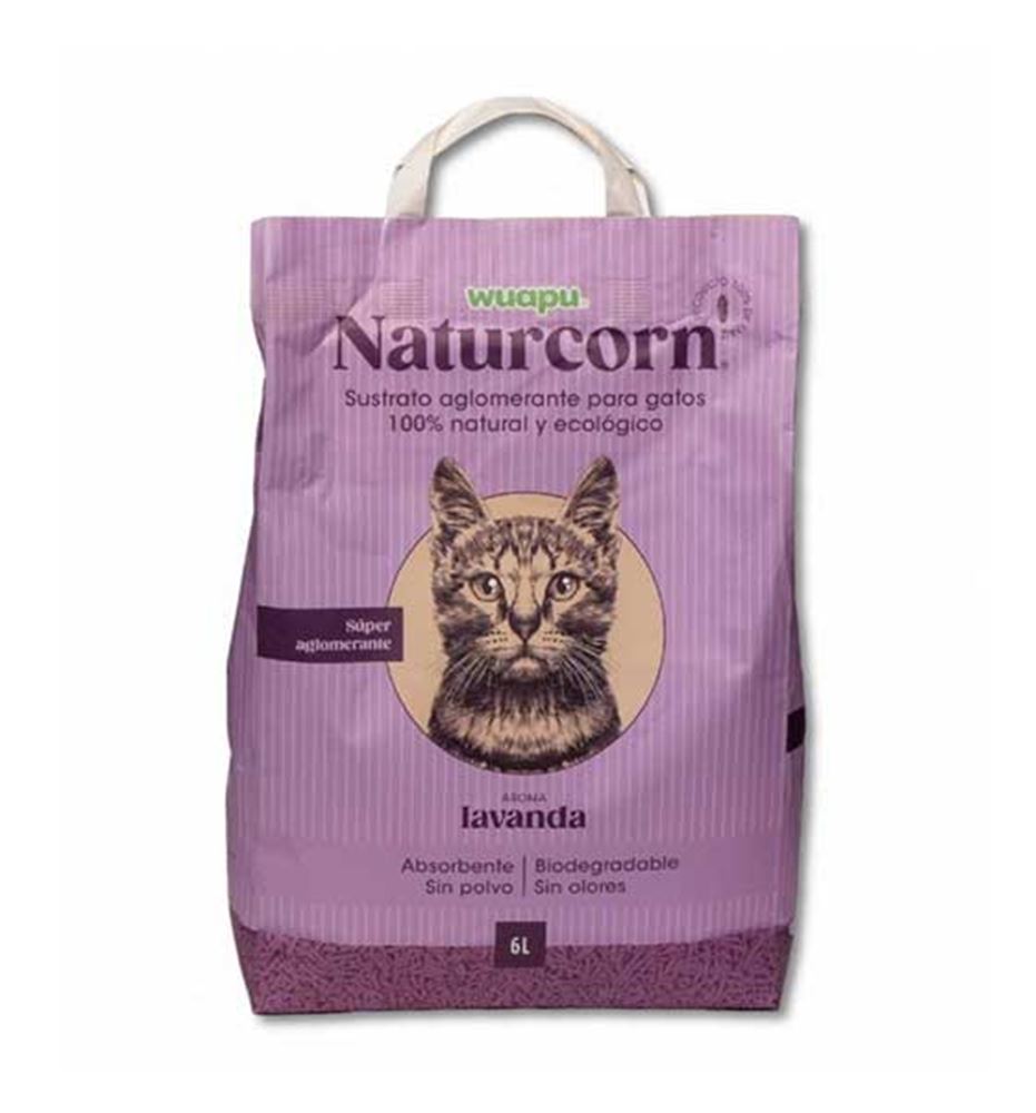 Wuapu Naturcorn Lavanda Sustrato Aglomerante para gatos 6l